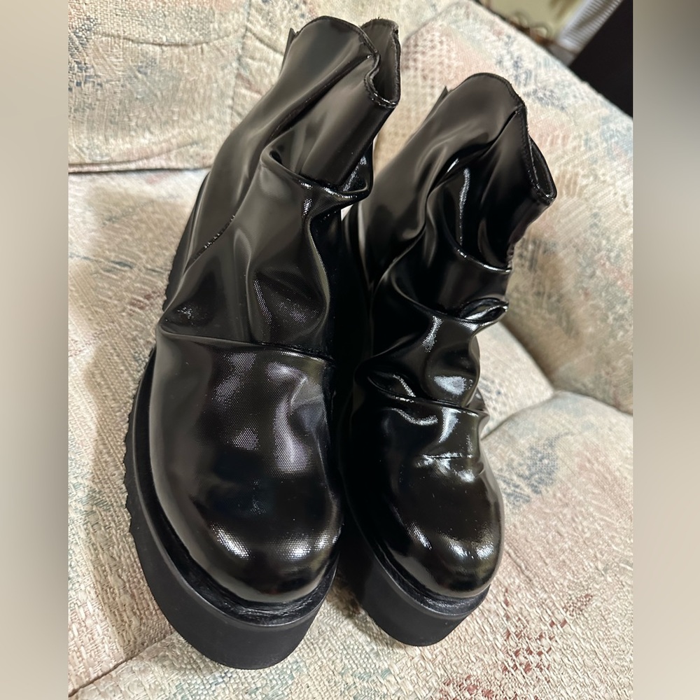 Authentic Leather Platform Italian Openclosedshoes - image 4